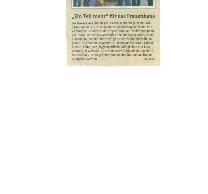 Ein Teil mehr im Einkaufswagen 2016