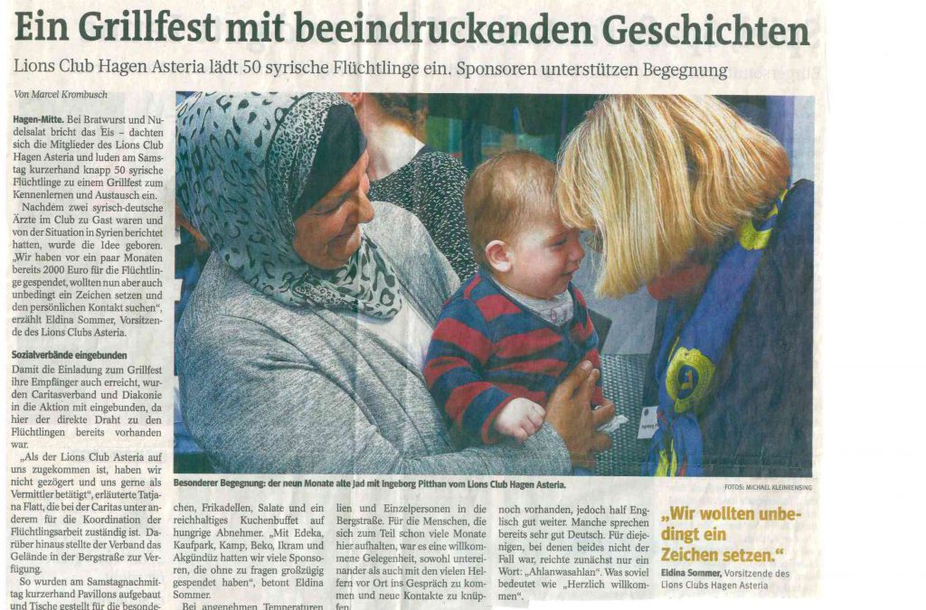 Grillfest für syrische Flüchtlinge